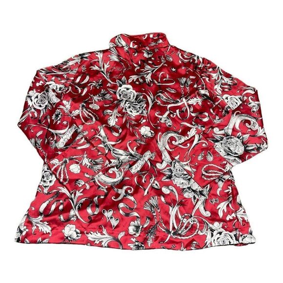 Victoria's Secret Red Black Cherry Satin Asian Wrap Top And Pants Pajama Set S - Picture 6 of 11